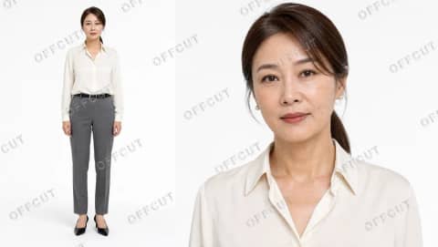 AI 배우 캐릭터시트 · 여성 40대