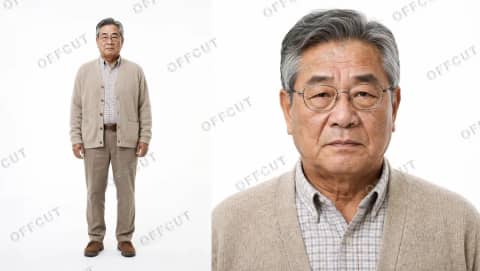 AI 배우 캐릭터시트 · 남성 60대
