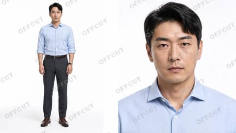AI 배우 캐릭터시트 · 남성 30대