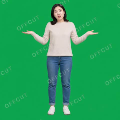 그린스크린 리액션 · 억울함 호소하는 여성 (으쓱)