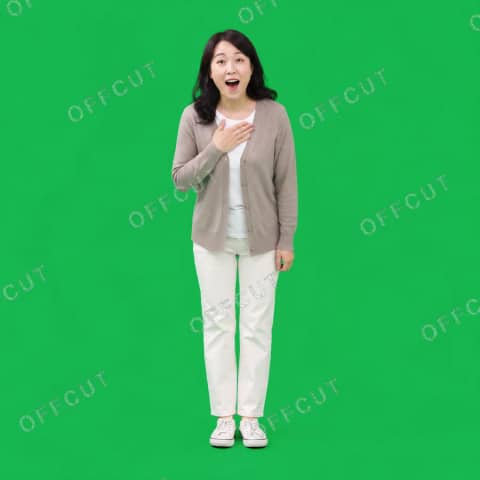 그린스크린 리액션 · 감탄하는 여성