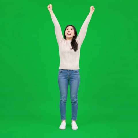 리액션 스톡 · 환호 (그린스크린 1:1)
