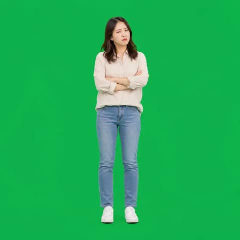 리액션 스톡 · 의심 (그린스크린 1:1)