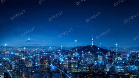 비롤 · 서울 상공의 데이터 광선 (AI 컨셉)