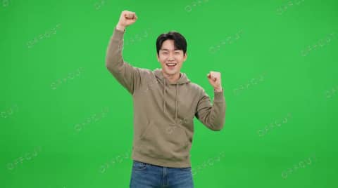 그린스크린 리액션 · 파이팅 하는 남성
