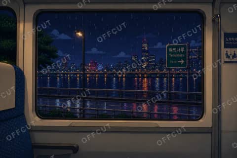 배경 루프 · 달리는 기차 창밖 (15초)