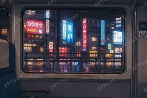 배경 루프 · 로파이 애니풍 열차 창밖 (10초 루프)