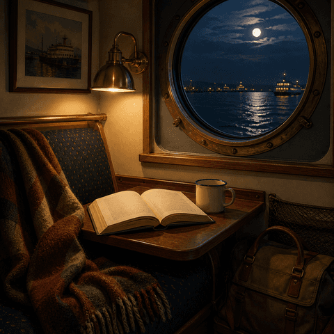 Night Ferry Cabin Reading Scene 프롬프트