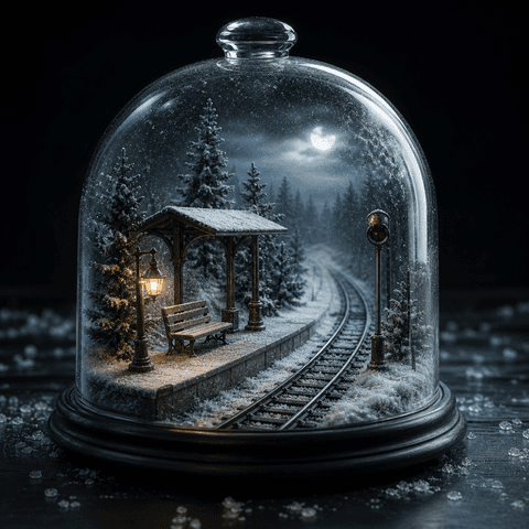 Winter Train Platform Terrarium 프롬프트