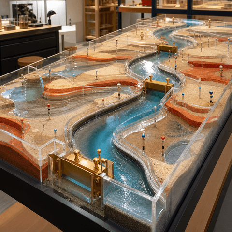 Kinetic Floodplain Tabletop Model 프롬프트
