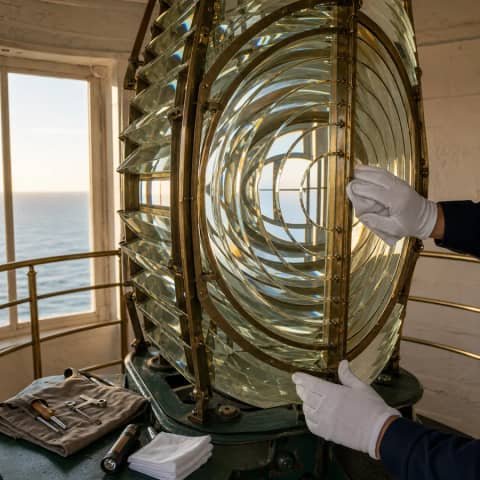 Lighthouse Fresnel Lens Maintenance 프롬프트